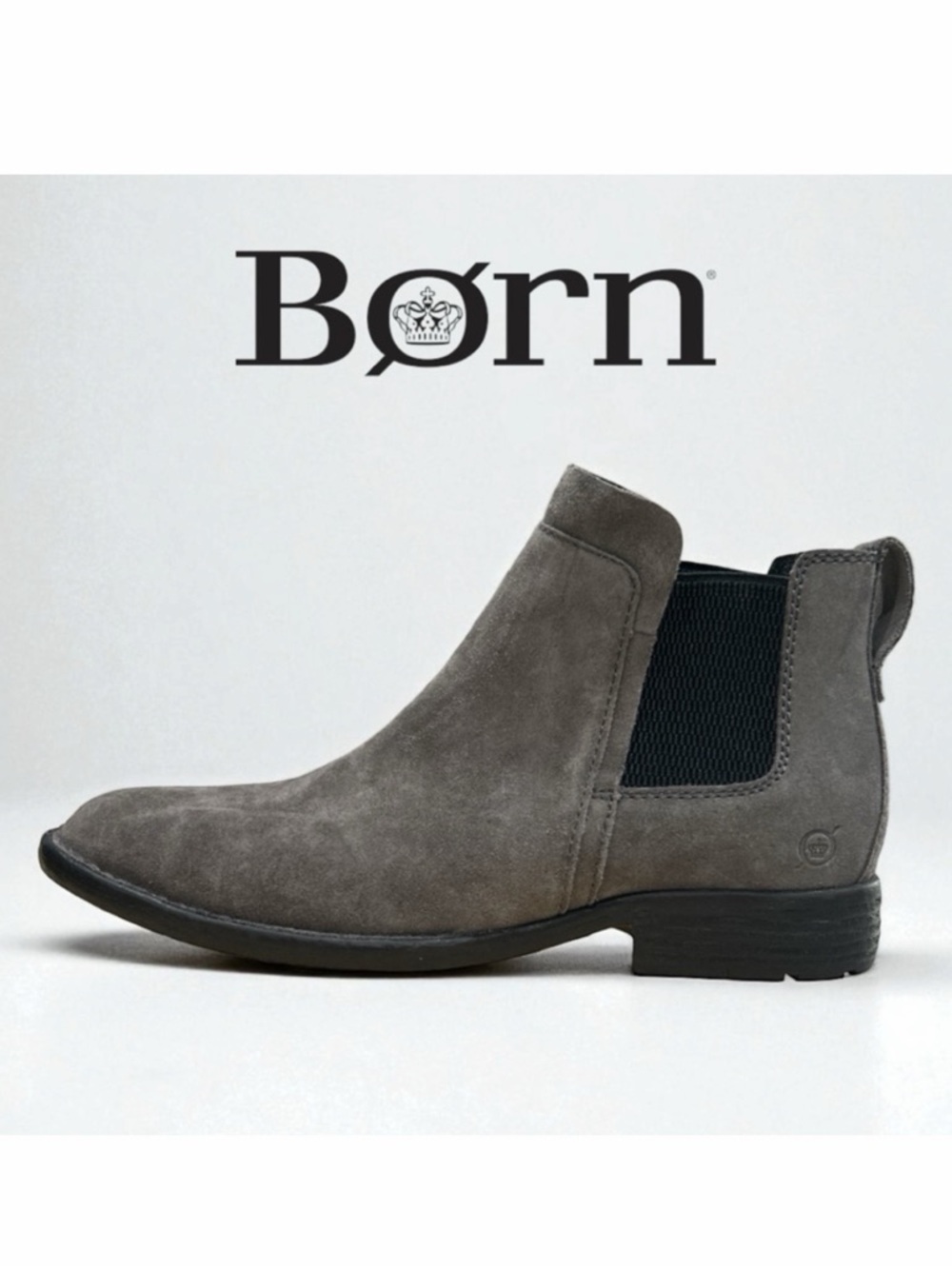 Born Men’s Opanka Chelsea Dark Grey Carbon Suede Pull-On‎ Boots - Size 8
